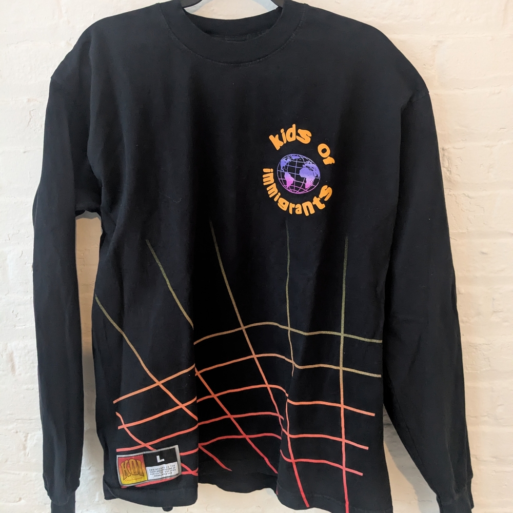 Koi Black Long Sleeve with Colorful Grid Design